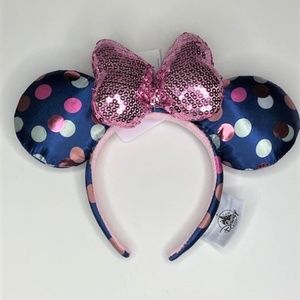 Disney Minnie Mouse Blue Polka Dot Pink Ears